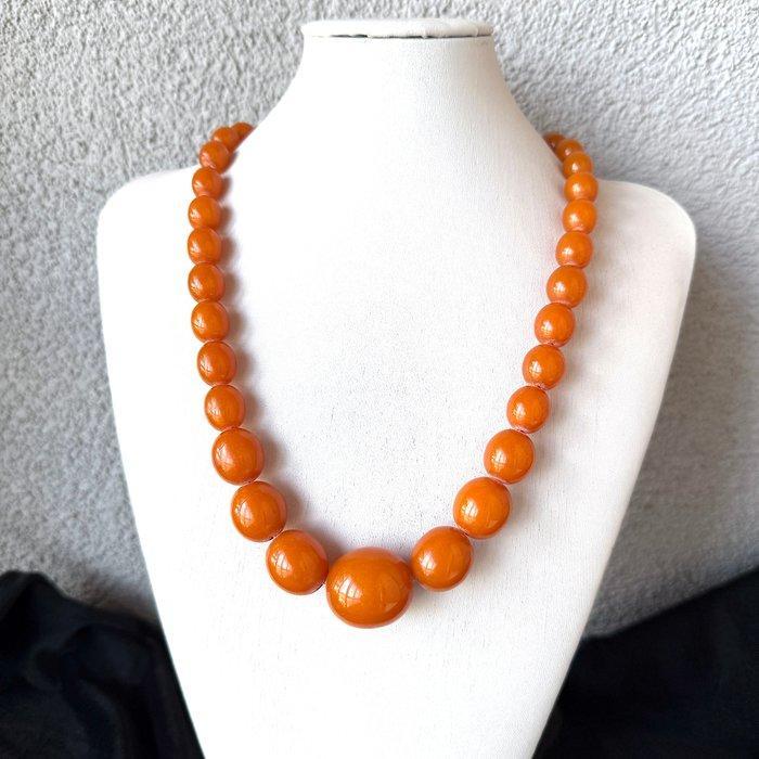 Oude art deco ketting met grote Baltische amber kralen, 81,9, Antiek en Kunst, Curiosa en Brocante
