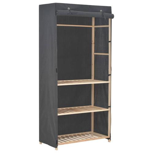 vidaXL Kledingkast 3-laags 79x40x170 cm stof grijs, Huis en Inrichting, Kasten | Kleerkasten, Nieuw, Verzenden