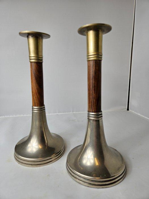 Kandelaar (2) - Palissander - Art Deco, Antiek en Kunst, Curiosa en Brocante