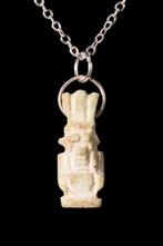Oud-Egyptisch Faience Bes-amulet  (Zonder Minimumprijs)