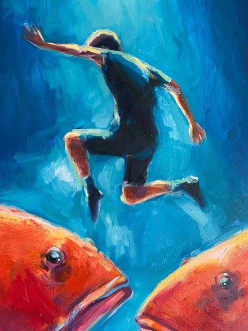 Alejandro Faura - Salto Rojo, Antiek en Kunst, Kunst | Schilderijen | Modern