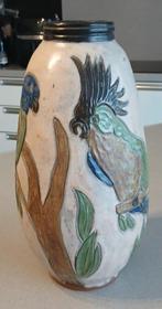 Biron - Vaas - Decor perroquet (hoogte 35 - Steengoed, Antiek en Kunst