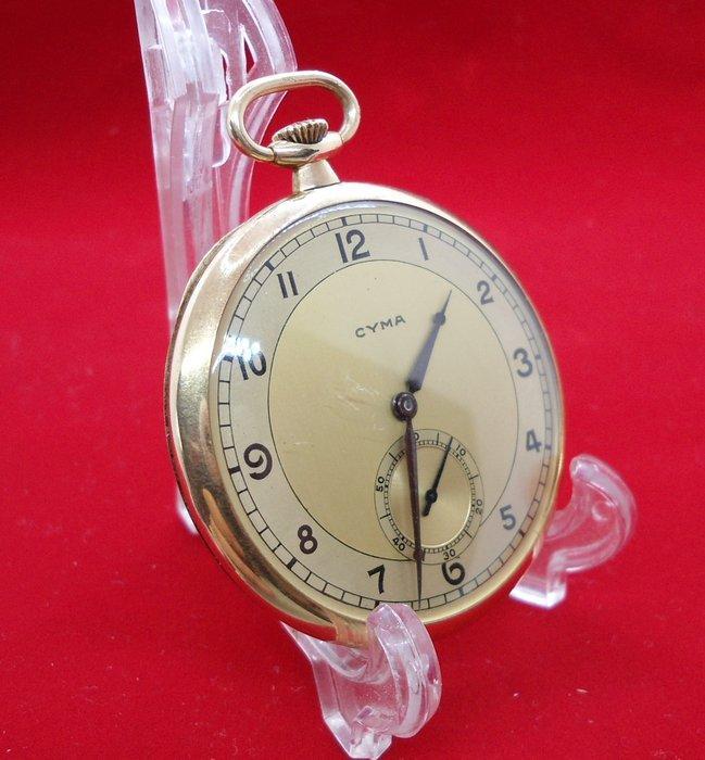 Cyma - Gold 14K Pocket watch - 1900-1949, Handtassen en Accessoires, Horloges | Heren