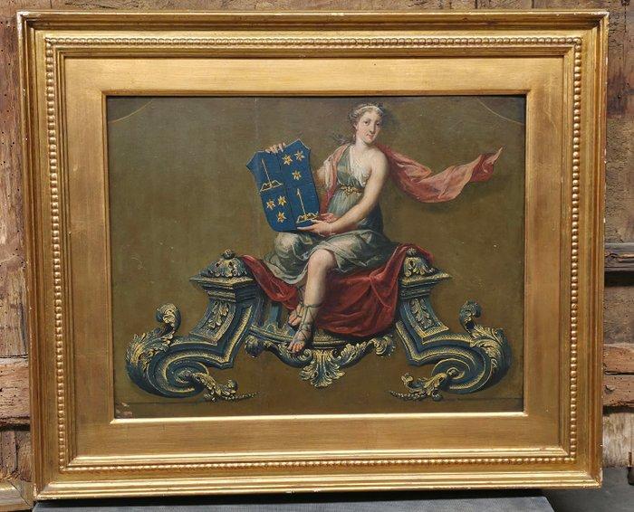 Franse school (XIX) - Alegoria, Antiek en Kunst, Kunst | Schilderijen | Klassiek