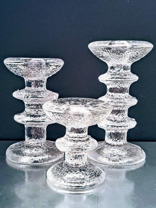 Iittala - Timo Sarpaneva - Kaarsenhouder (3) - Glas -, Antiquités & Art, Antiquités | Verre & Cristal