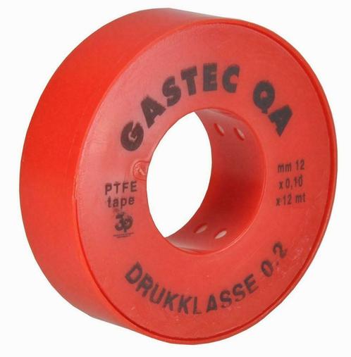 Teflon-tape 12 mtr x 12 mm x 0,1 mm Gastec, Doe-het-zelf en Bouw, Verwarming en Radiatoren, Ophalen of Verzenden