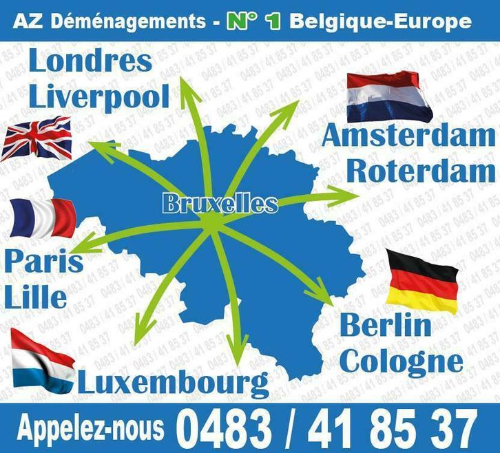 799€-Londre 299€-Paris Lille Déménagement 0486/43.67.37, Diensten en Vakmensen, Verhuizers en Opslag