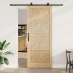 vidaXL Schuifdeuren set Handmatig Naturel en zwart 93 x 232, Doe-het-zelf en Bouw, Deuren en Vliegenramen, Verzenden, Nieuw