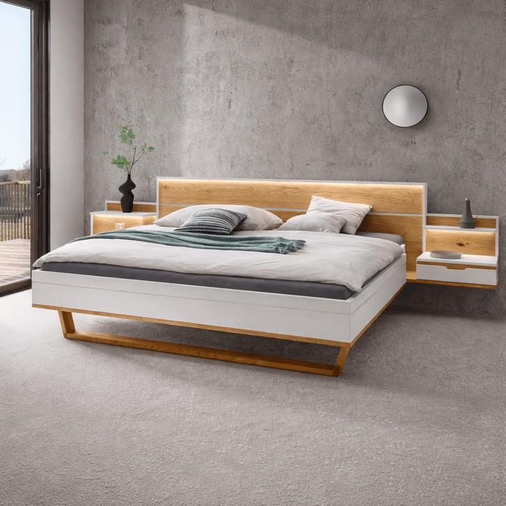 Forestales Alabama II Wit Massief Wild Eiken Houten Ledikant, Maison & Meubles, Chambre à coucher | Lits