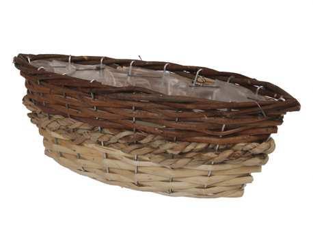 Wilgentenen mand pampas tricolor naturel 31 x 11 10 cm mooie, Hobby en Vrije tijd, Knutselen, Nieuw