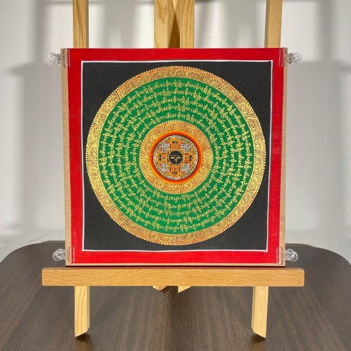 Mandala Mantra/Yantra with Buddhas Eyes Symbol - Thangka, Antiquités & Art, Antiquités | Autres Antiquités