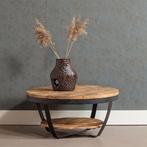 Salontafel Mangohout Rond Maeve 90 cm, Verzenden, Rond, Nieuw, Industriële meubels