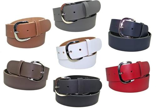 Soepele leren dames riemen 4 cm. breed met ronde gesp, Kleding | Heren, Riemen en Ceintuurs, Verzenden