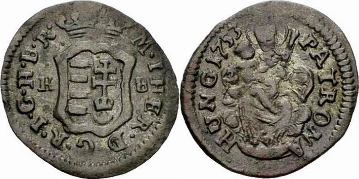 Rdr Ungarn Maria Theresia Denar 1753 K-b Kremnitz Madonna..., Postzegels en Munten, Munten | Europa | Niet-Euromunten, België