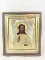 Icoon - Icone van Christus de Almachtige in zilveren Oklad -