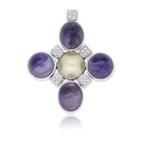 Pendentif - 18 carats Or blanc -  0.30ct. tw. Diamant