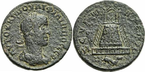 247-249 Philipp Ii Zeugma Kommagene Bronze Tempel Zeus Pe..., Postzegels en Munten, Munten en Bankbiljetten | Verzamelingen, Verzenden