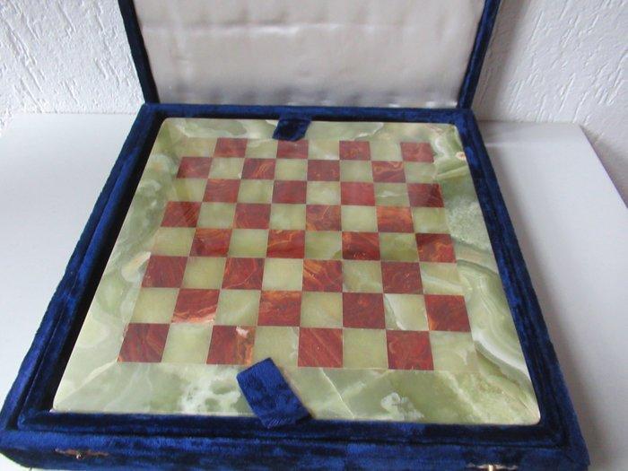 Schaakspel - Marmer schaakspel in Luxe koffer - Marmer, Antiek en Kunst, Curiosa en Brocante