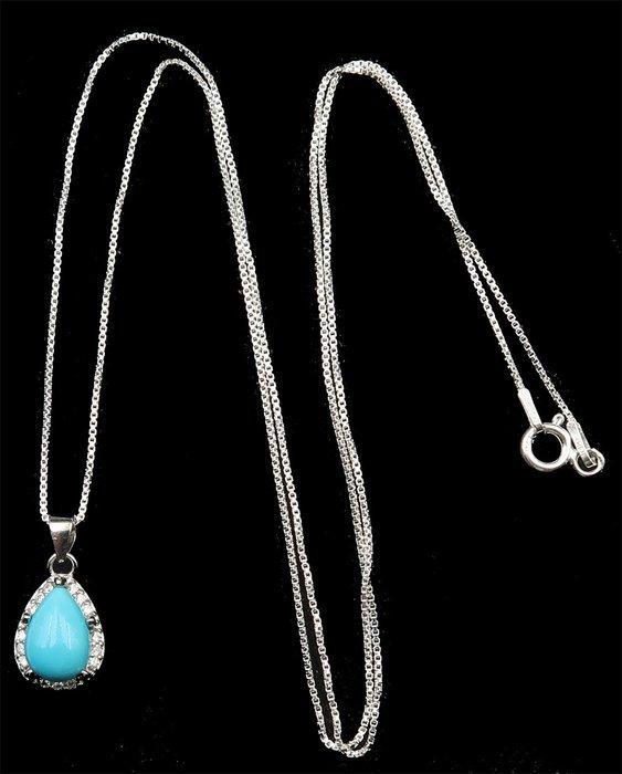 Turquoise - Zilver, Zilveren ketting 925 en Turkoois, Antiek en Kunst, Antiek | Boeken en Manuscripten