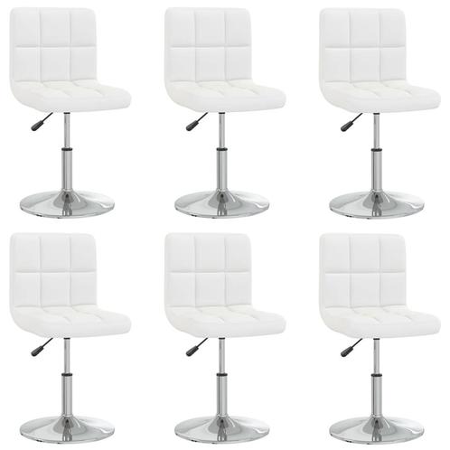 vidaXL Eetkamerstoelen 6 st kunstleer wit, Huis en Inrichting, Stoelen, Nieuw, Verzenden