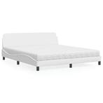 vidaXL Bed met matras kunstleer wit 180x200 cm, Verzenden