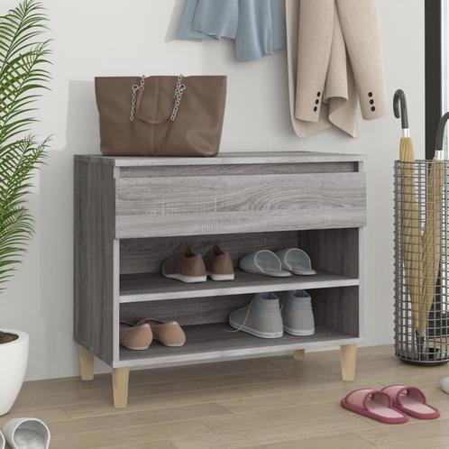 vidaXL Schoenenkast 70x36x60 cm bewerkt hout sonoma grijs, Huis en Inrichting, Kasten | Schoenenkasten, Nieuw, Verzenden