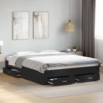 vidaXL Bedframe met lades bewerkt hout zwart 140x200 cm, Huis en Inrichting, Slaapkamer | Bedden, Verzenden, Nieuw