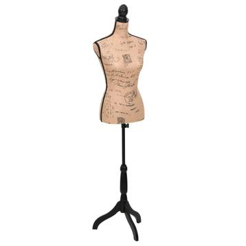 vidaXL Etalagepop torso vrouw jute bruinzwart, Verzenden, Nieuw