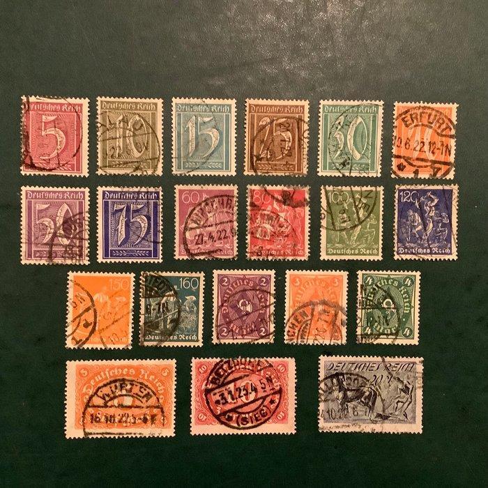 Duitse Rijk 1921 - Cijfer, Arbeider, Posthoorn en ploeger -, Postzegels en Munten, Postzegels | Europa | Duitsland