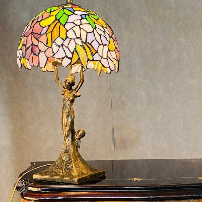 Tafellamp - Brons, Glas, Art Nouveau in Italië rond de, Antiek en Kunst, Curiosa en Brocante