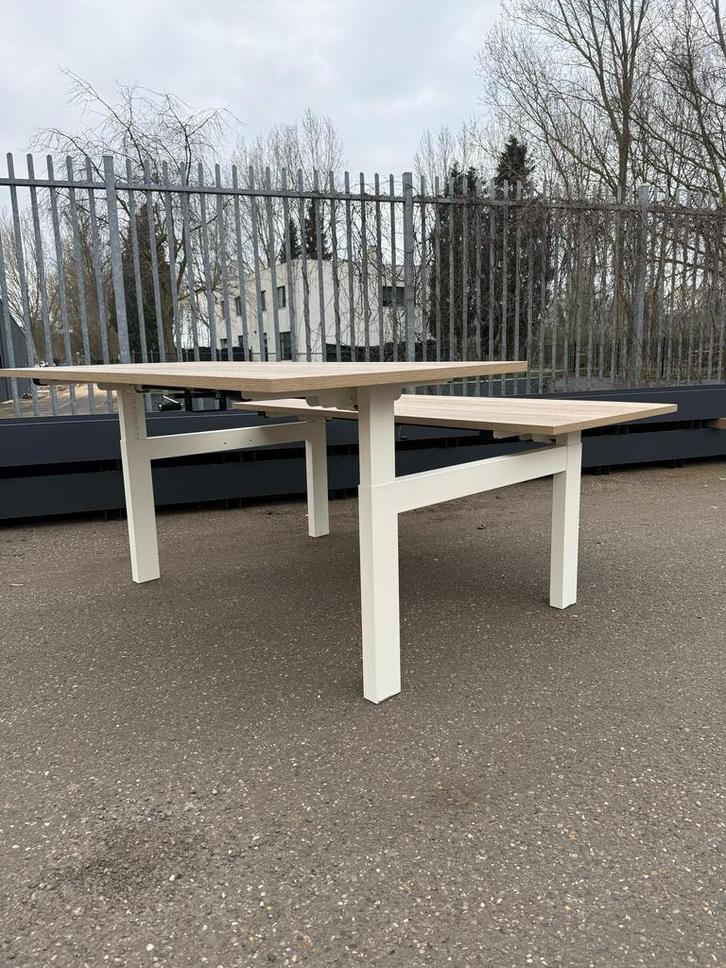 Refurbished Duo Werkplek - Duo Bureau Drentea Presto, Huis en Inrichting, Bureaus, Bureau, Zo goed als nieuw, In hoogte verstelbaar