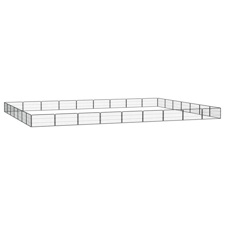 vidaXL Hondenkennel 32 panelen 100x50 cm gepoedercoat staal, Dieren en Toebehoren, Hondenbenches, Nieuw, Verzenden