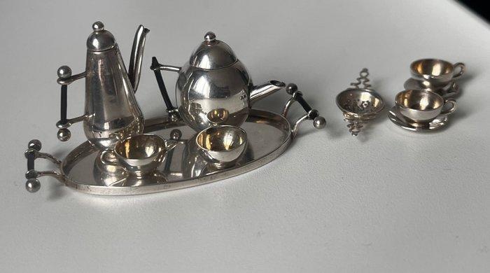 Koffie- en theeservies (10) - Zilver - Fraai meerdelig, Antiek en Kunst, Antiek | Zilver en Goud