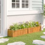 vidaXL Plantenbak verhoogd 150x30x25 cm massief teakhout, Verzenden, Nieuw