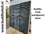 boeddha 3luik, wandpaneel, muurpaneel, tuinschilderij,buddha