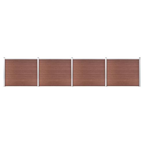 vidaXL Schuttingpanelenset 699x146 cm HKC bruin, Tuin en Terras, Tuinhekken en Hekwerk, Nieuw, Verzenden