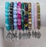 20 natuurlijke stenen armbanden: Aguamarijn; Granat;