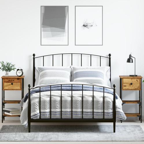 vidaXL Nachtkastjes 2 stuks Oud Hout 34x36x70 cm Engineered, Huis en Inrichting, Slaapkamer | Nachtkastjes, Nieuw, Verzenden