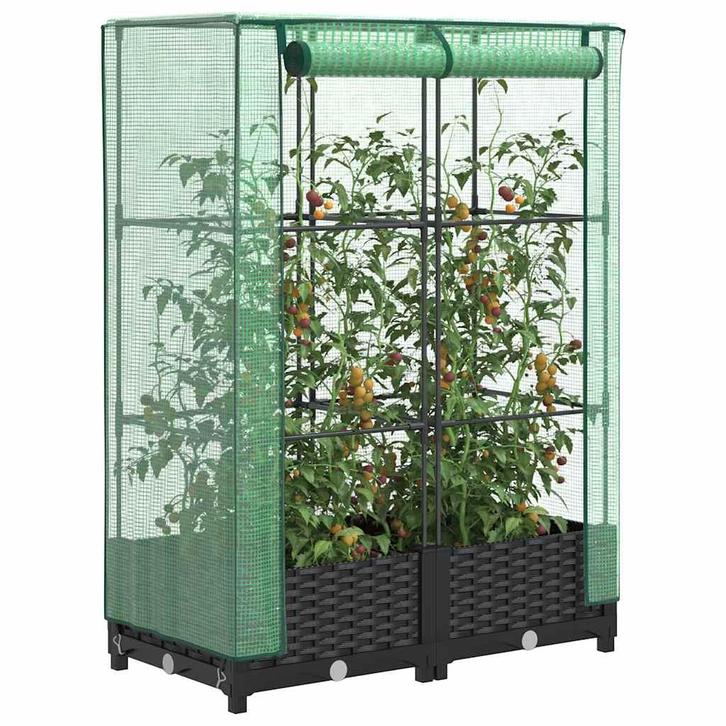 vidaXL Plantenbak verhoogd met kashoes 80x40x123 cm, Tuin en Terras, Bloempotten, Nieuw, Verzenden