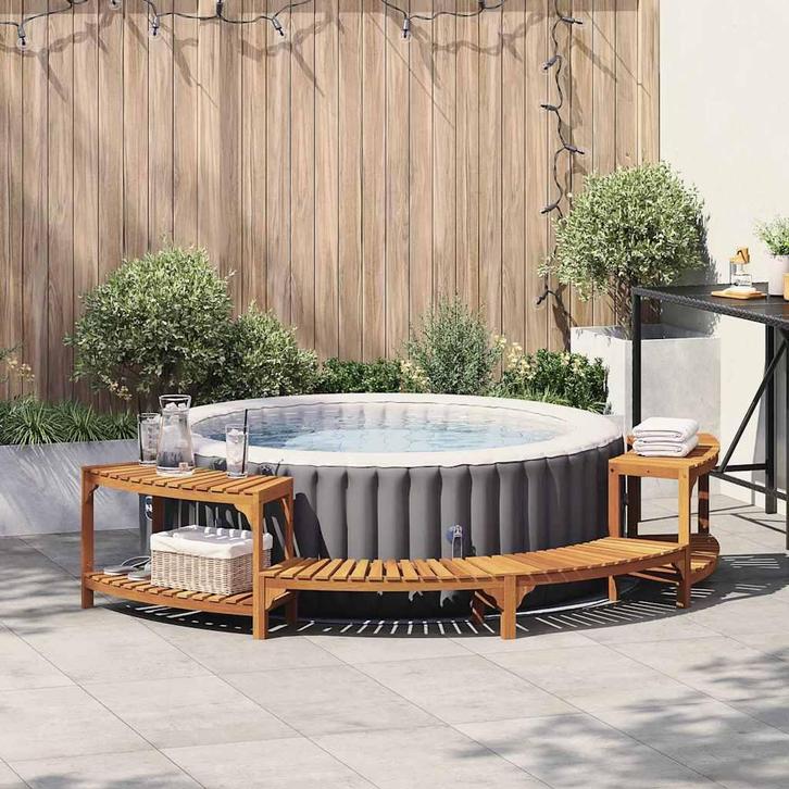 vidaXL Ronde Buiten Hot Tub Omgeving Bruin 272 x 120 x 55.5, Tuin en Terras, Zwembaden, Nieuw, Verzenden