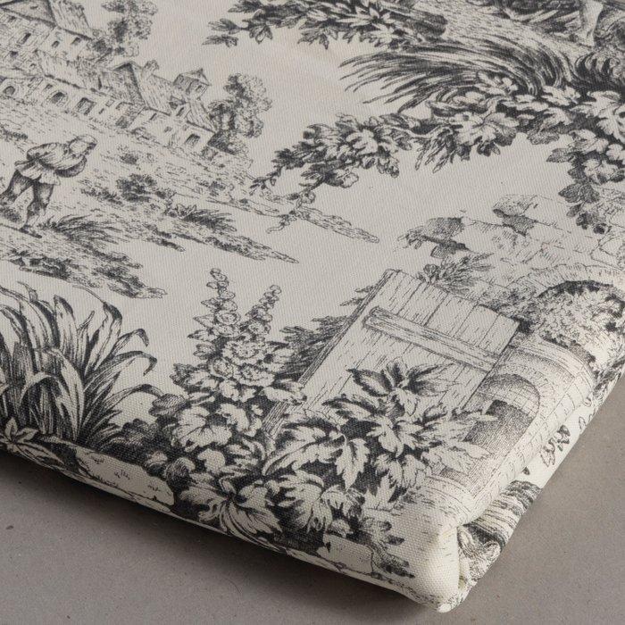 Exclusief Toile de Jouy Grijs - Meubelstof - 250 cm - 280 cm, Antiek en Kunst, Antiek | Tapijten, Tafelkleden en Textiel
