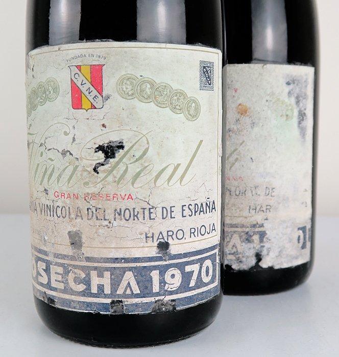 1970 C.V.N.E. Viña Real - Rioja Gran Reserva - 2 Flessen, Verzamelen, Wijnen