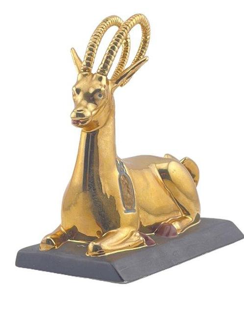 Franklin Mint - Beeldje - Ibex Statue - 24-karaats verguld, Antiek en Kunst, Curiosa en Brocante