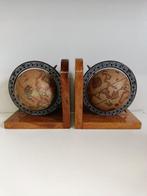 Boekensteunen (2) - Hout, Metaal - Grote boekensteun Globe