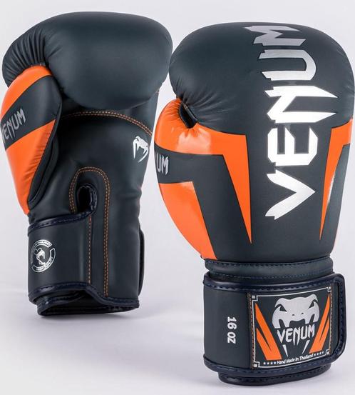 Venum Elite (Kick)Bokshandschoenen Navy Zilver Oranje, Sport en Fitness, Boksen, Bokshandschoenen, Nieuw, Verzenden