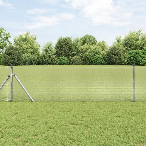 vidaXL Gelast Draadhek 0,6 x 25 m van Gegalvaniseerd Staal, Tuin en Terras, Tuinhekken en Hekwerk, Nieuw, Verzenden