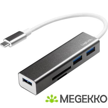 LogiLink UA0305 USB  hub 3x USB A 1x kaartlezer, Informatique & Logiciels, Clés USB, Verzenden