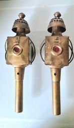 Lantaarn (2) - Verguld messing - Koets of paardenwagen