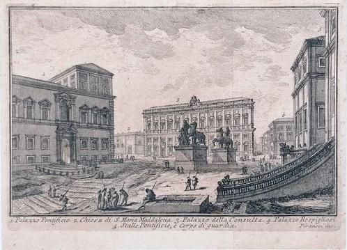Giovanni Battista Piranesi (1720-1778) - Palazzo Pontificio, Antiquités & Art, Art | Peinture | Classique