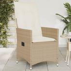 vidaXL Chaise inclinable de jardin avec coussins beige, Neuf, Verzenden
